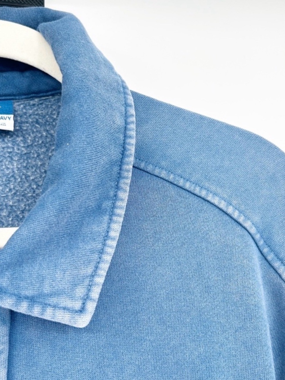 Old Navy Faded Light Blue Button-Up Jacket shirt - Picture 8 of 10